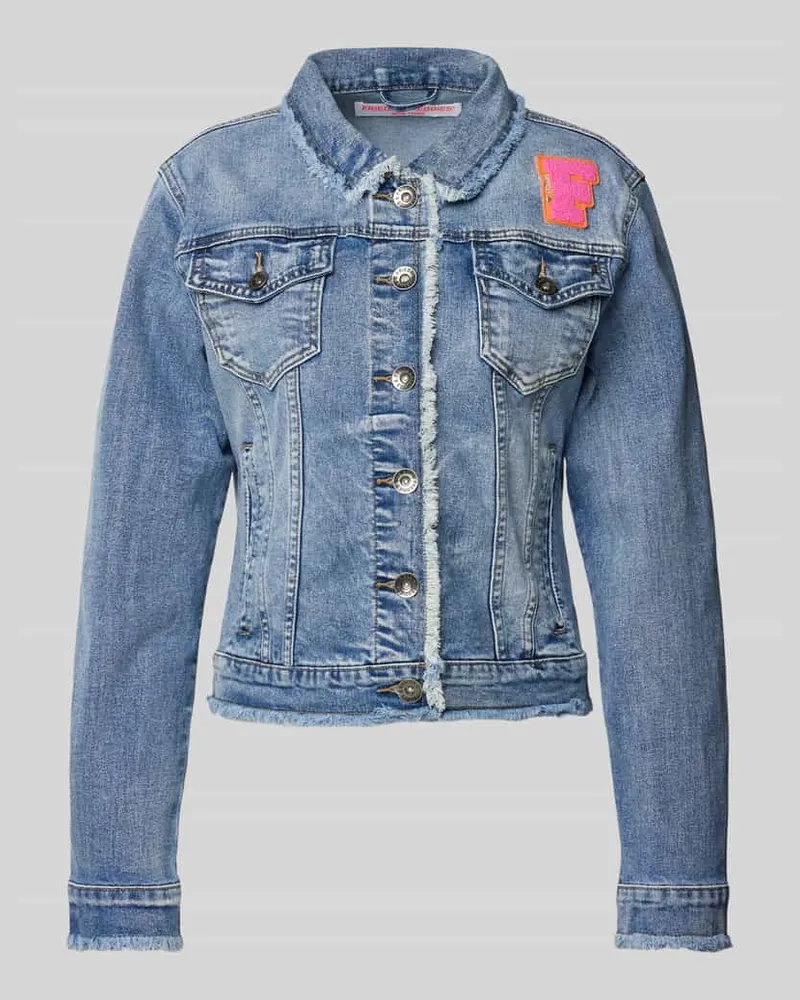 Frieda & Freddies Jeansjacke mit Label-Patch Modell 'PETTY Blau