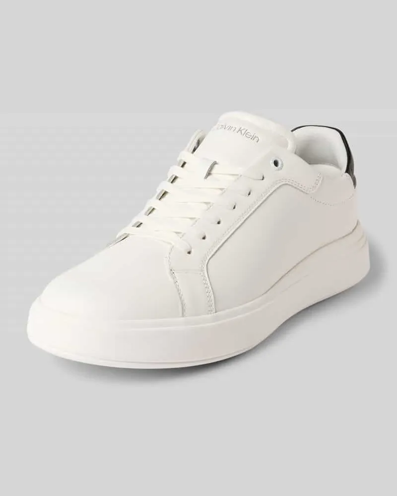Calvin Klein Sneaker mit Schnürung und Label-Detail Weiss