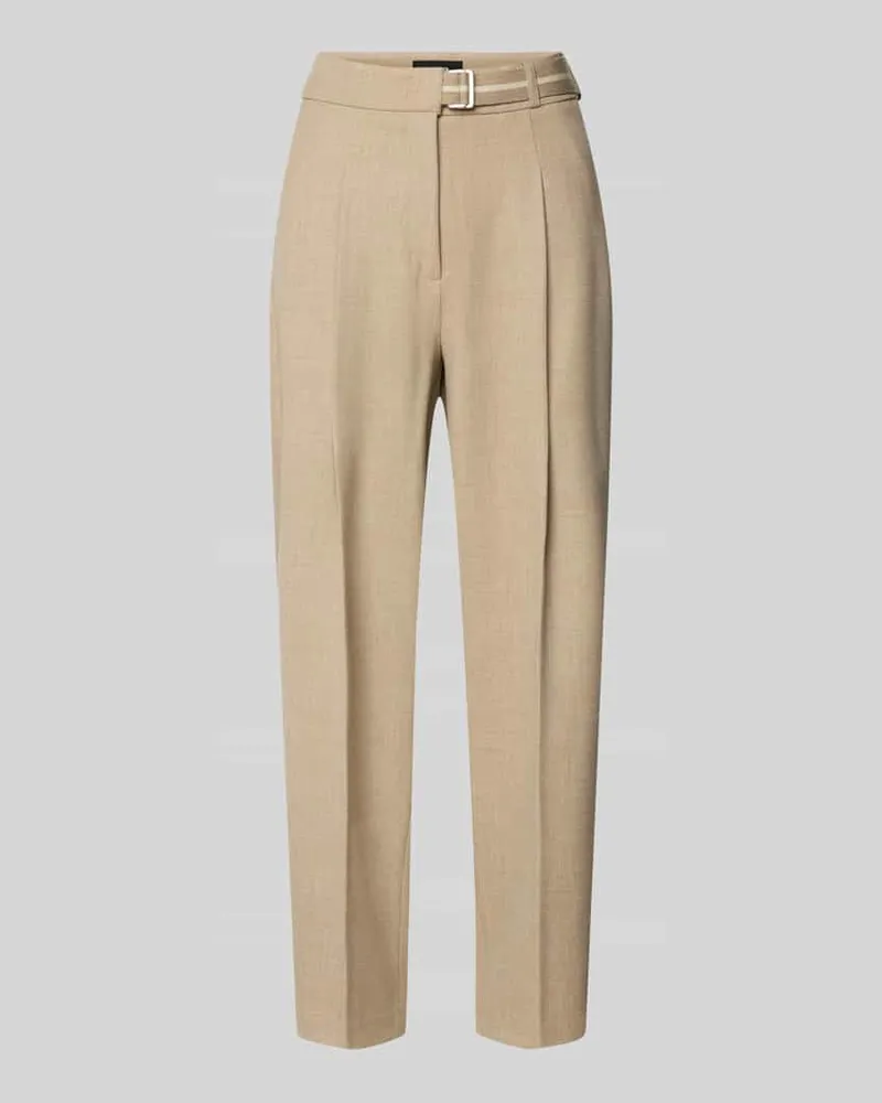 Cambio Wide Fit Stoffhose mit Viskose-Anteil Modell 'Elaine Beige