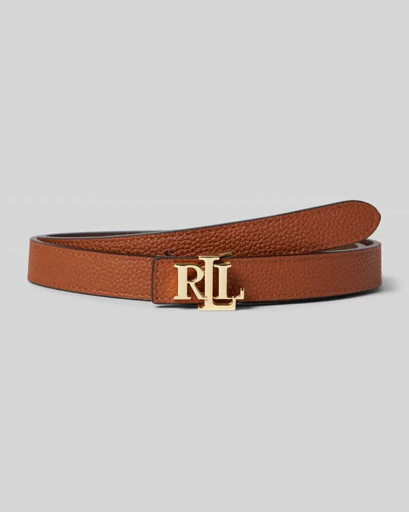 Ralph Lauren Ledergürtel mit Label-Applikation Dunkelbraun