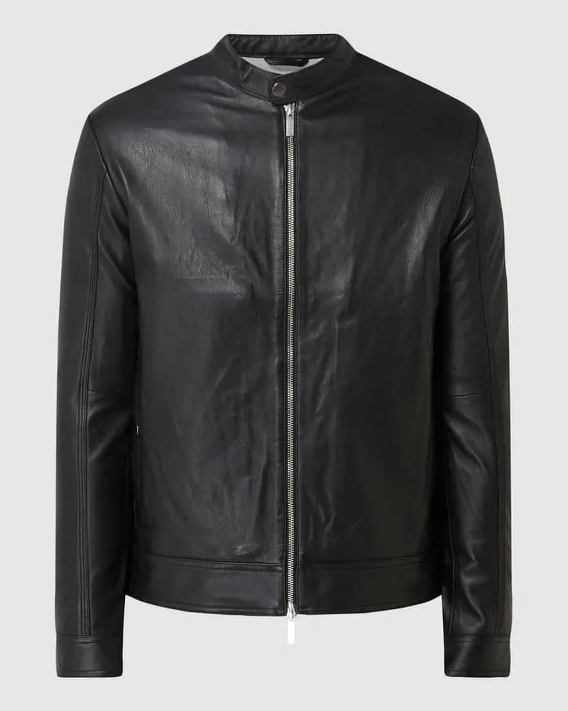 Selected Homme Lederjacke aus Lammleder Modell 'Archive Black