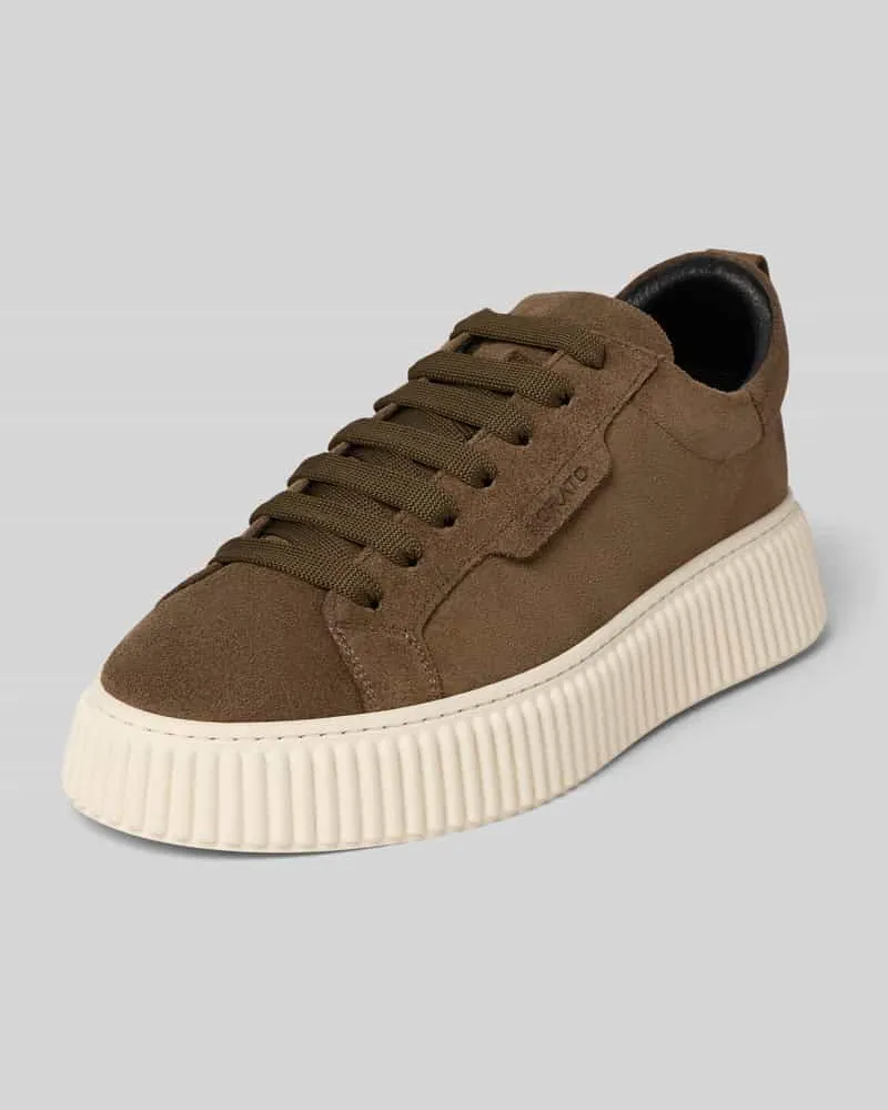 Antony Morato Sneaker aus Leder mit Label-Prägung Modell 'HOPPER Taupe