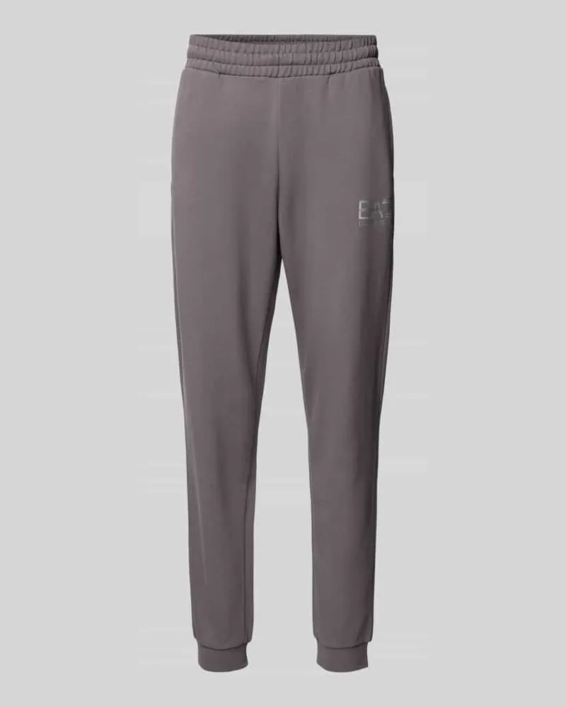 EA7 Regular Fit Sweatpants mit elastischem Bund Mittelgrau