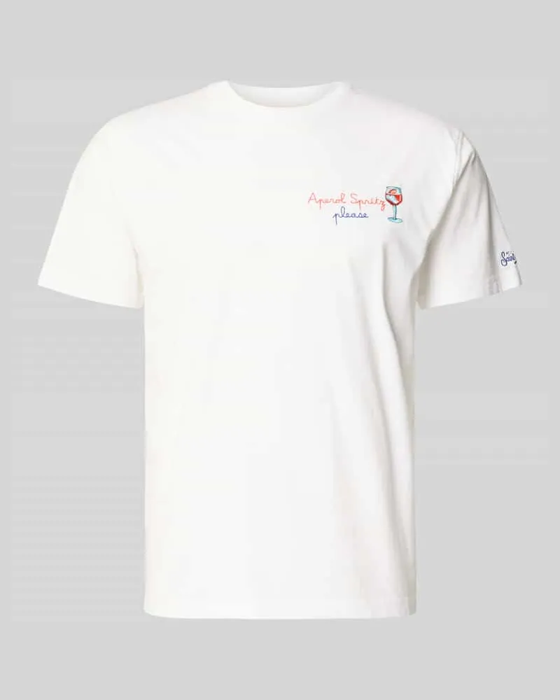 MC2 Saint Barth T-Shirt mit Stitchings Modell 'PORTOFINO Weiss