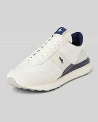 Ralph Lauren Ledersneaker mit Logo-Stitching Modell 'TRAIN Weiss