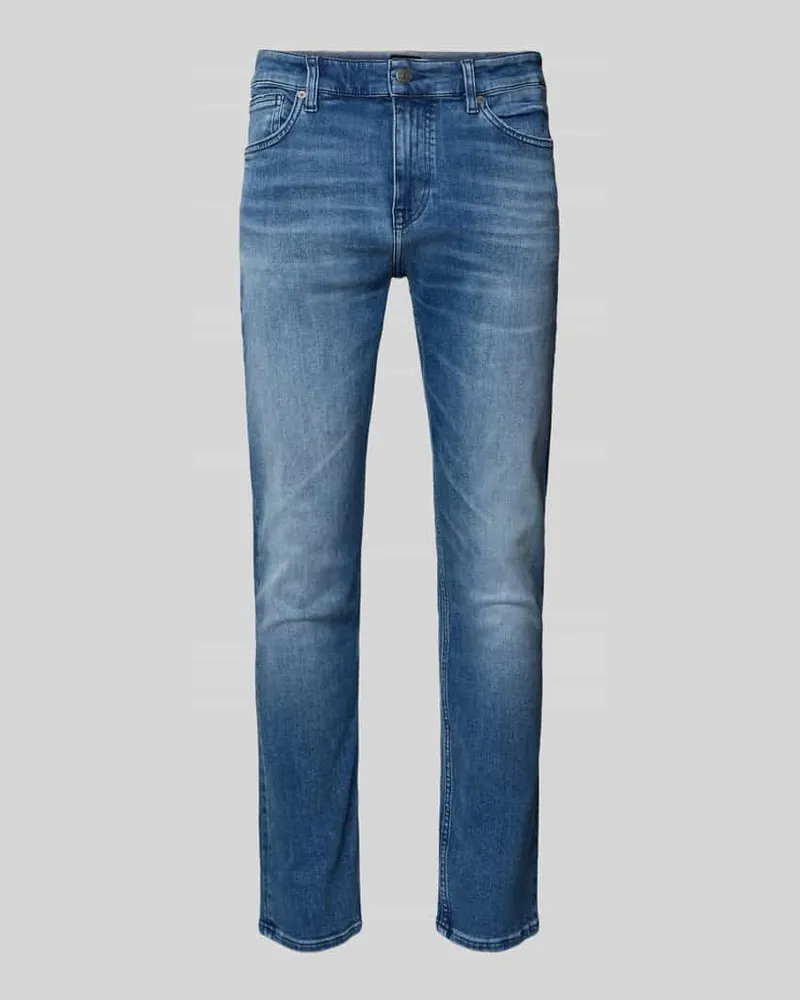 HUGO BOSS Slim Fit Jeans aus Baumwoll-Mix Modell 'DELAWARE Jeansblau