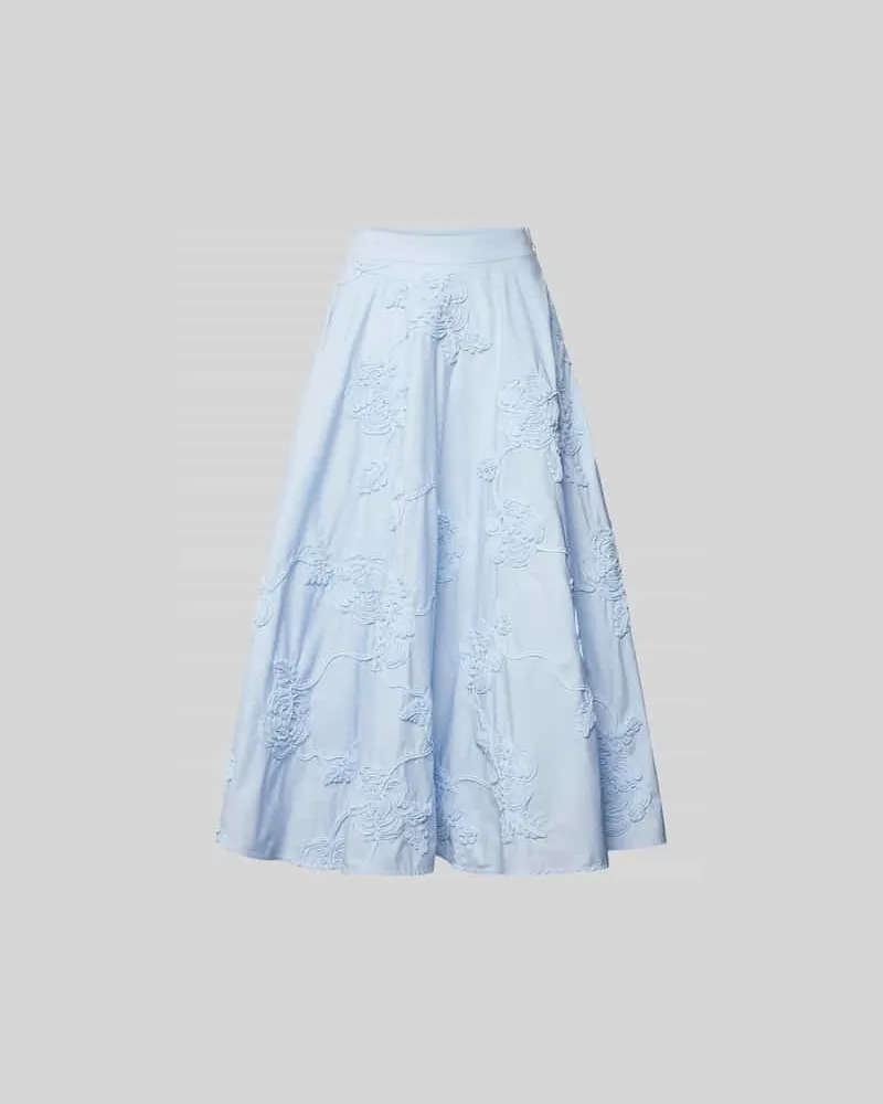 ROTATE Birger Christensen Midirock mit Nahtreißverschluss Hellblau