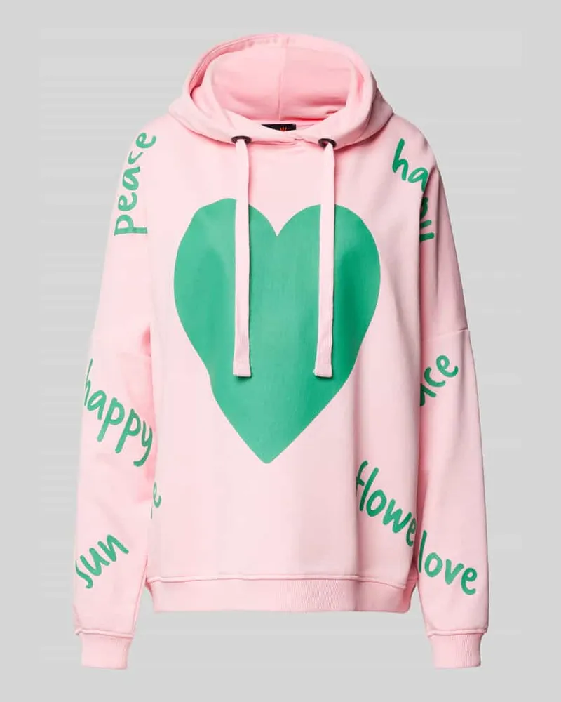 Miss Goodlife Hoodie mit überschnittenen Schultern Rosa