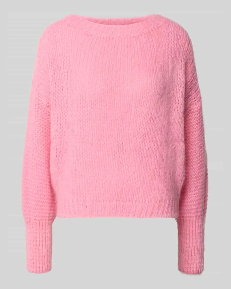Lollys Laundry Strickpullover mit gerippten Abschlüssen Modell 'Isolde Rosa