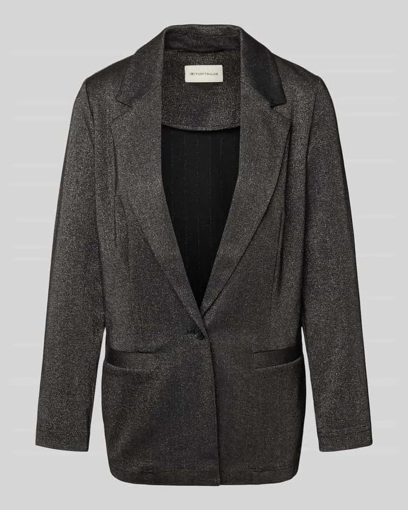 Tom Tailor Regular Fit Longblazer mit Baumwoll-Anteil Anthrazit