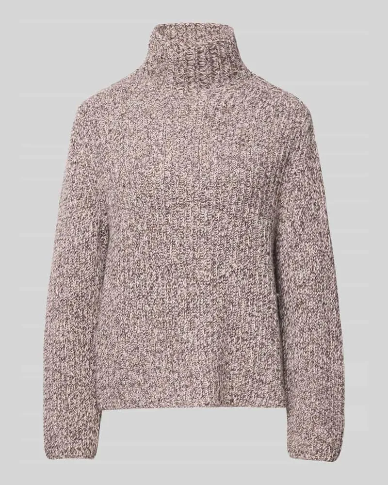 Drykorn Strickpullover mit geripptem Stehkragen Modell 'VARISA Dunkelbraun