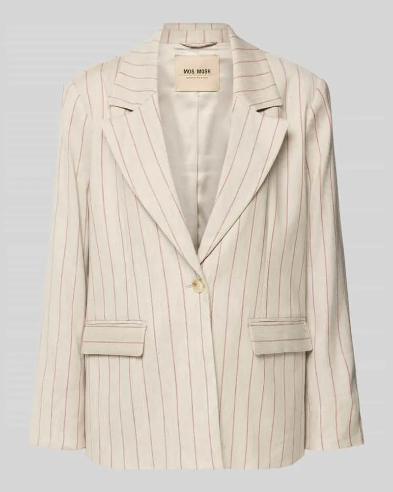 Mos Mosh Blazer aus Leinen-Mix mit Pattentaschen Modell 'Nancy Miriam Beige
