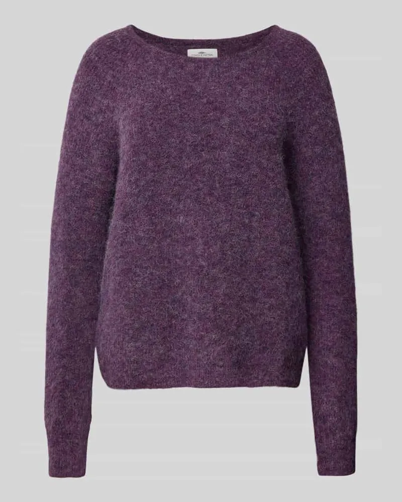Fynch-Hatton Strickpullover mit gerippten Abschlüssen Violett