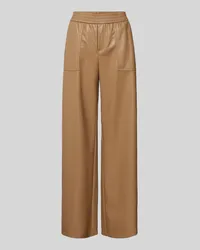 Rosner Wide Leg Hose in Leder-Optik Modell 'Mara Beige