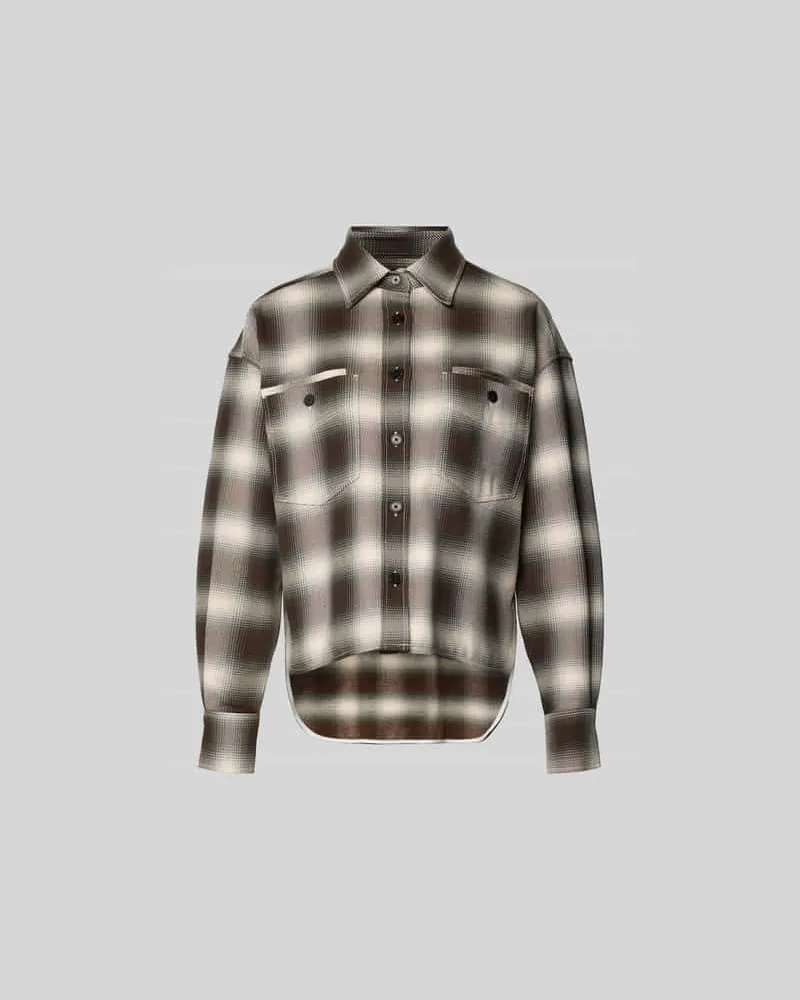 Closed Cropped Hemdbluse mit Knopfleiste Mittelbraun