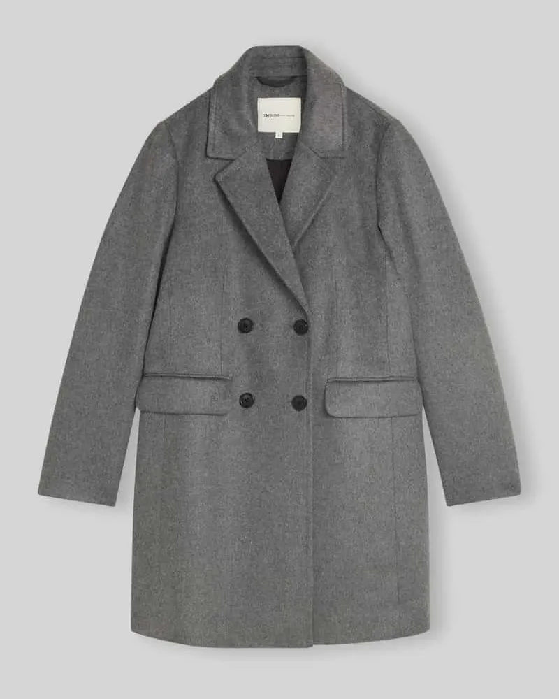 Tom Tailor Regular Fit Mantel mit Reverskragen Dunkelgrau