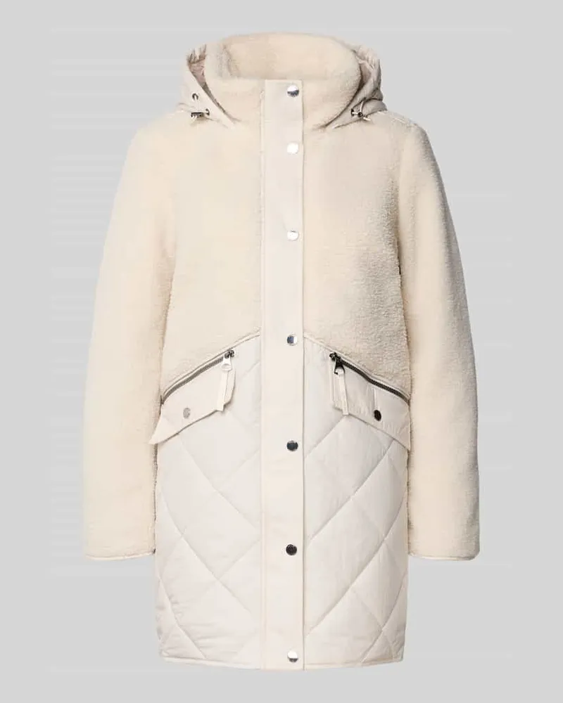 S.Oliver Regular Fit Teddy-Mantel mit Stepp-Anteil Offwhite