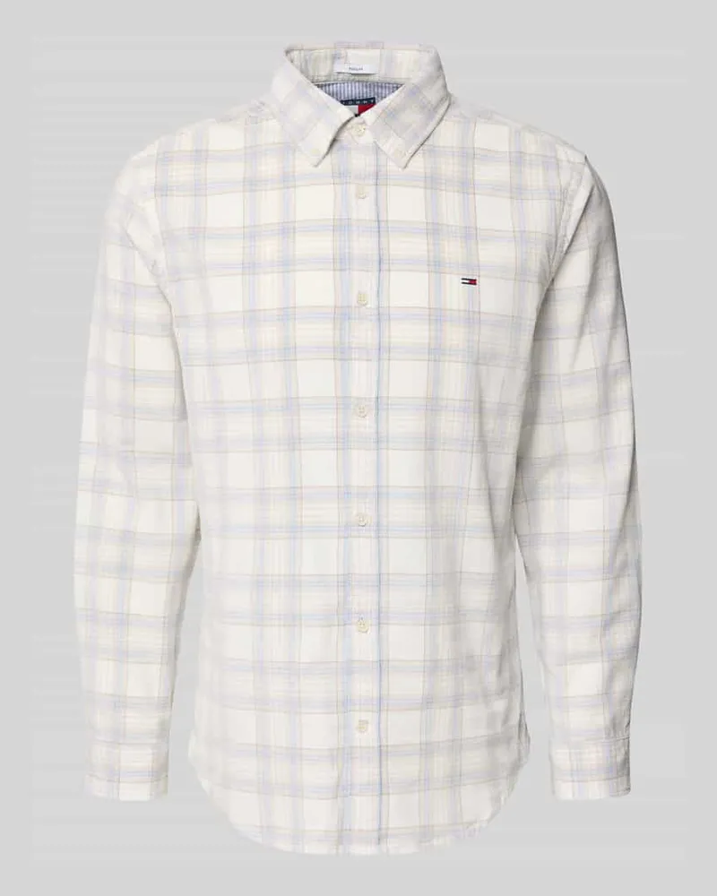 Tommy Hilfiger Regular Fit Freizeithemd aus reinem Baumwoll-Cord Offwhite