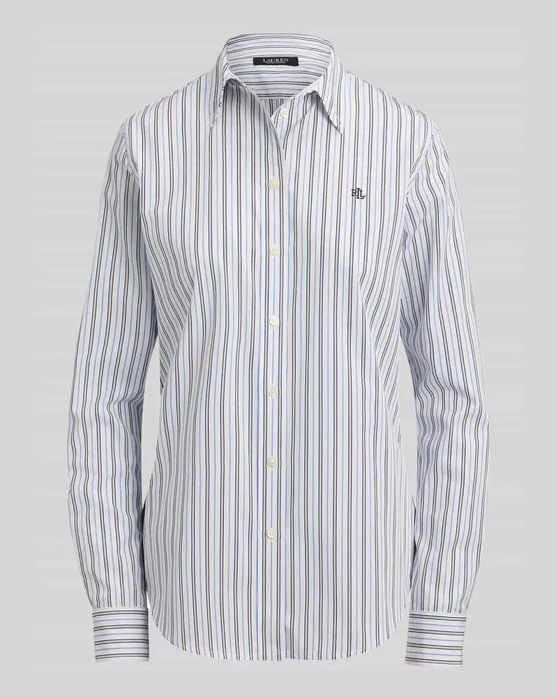 Ralph Lauren Relaxed Fit Langarmbluse aus Baumwoll-Mix Hellblau