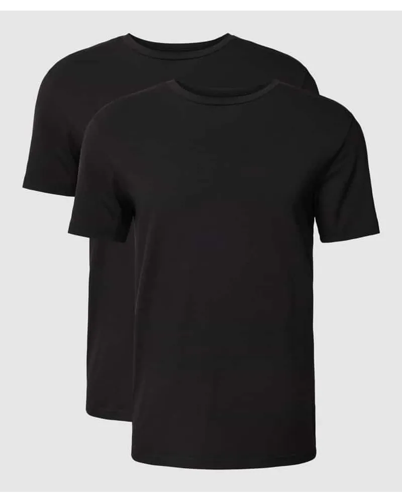 Tommy Hilfiger T-Shirt mit geripptem Rundhalsausschnitt im 2er-Pack Black