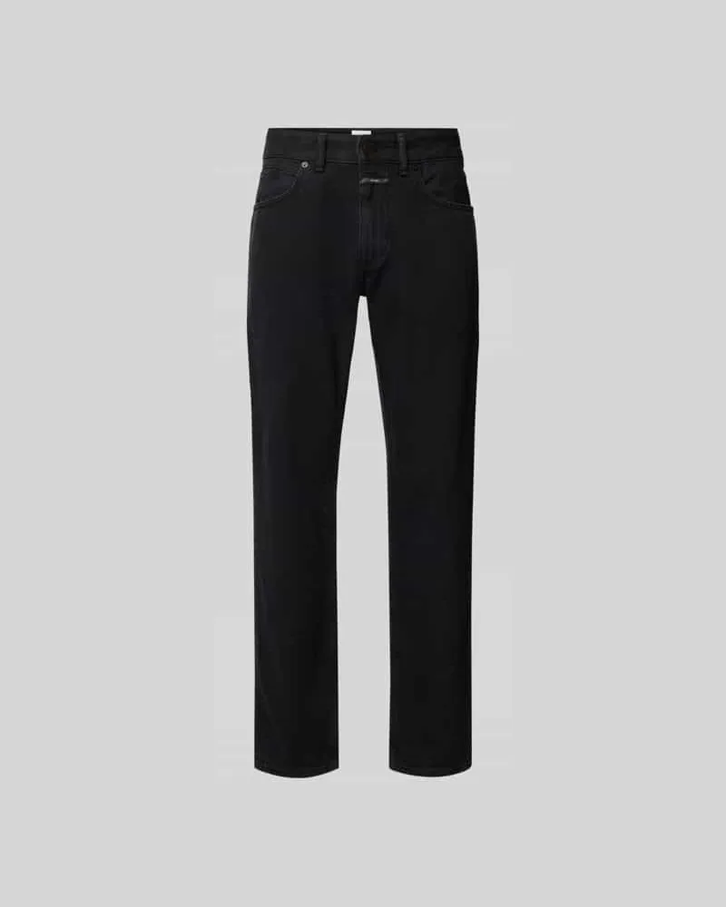 Closed Straight Fit Jeans aus Baumwolle Black