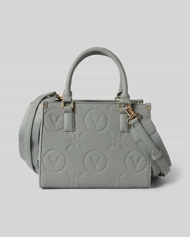 Valentino Garavani Handtasche mit Label-Strukturmuster Modell 'SAMBA Hellgrau