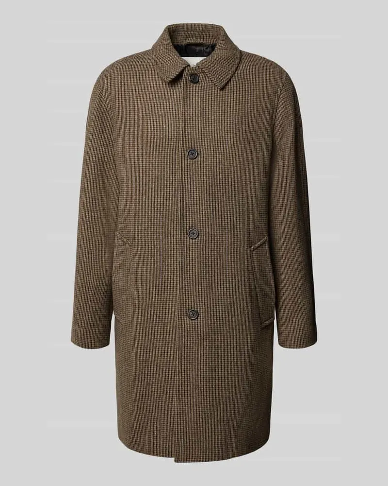 Selected Regular Fit Mantel aus Woll-Mix Modell 'RONNIE Hellbraun