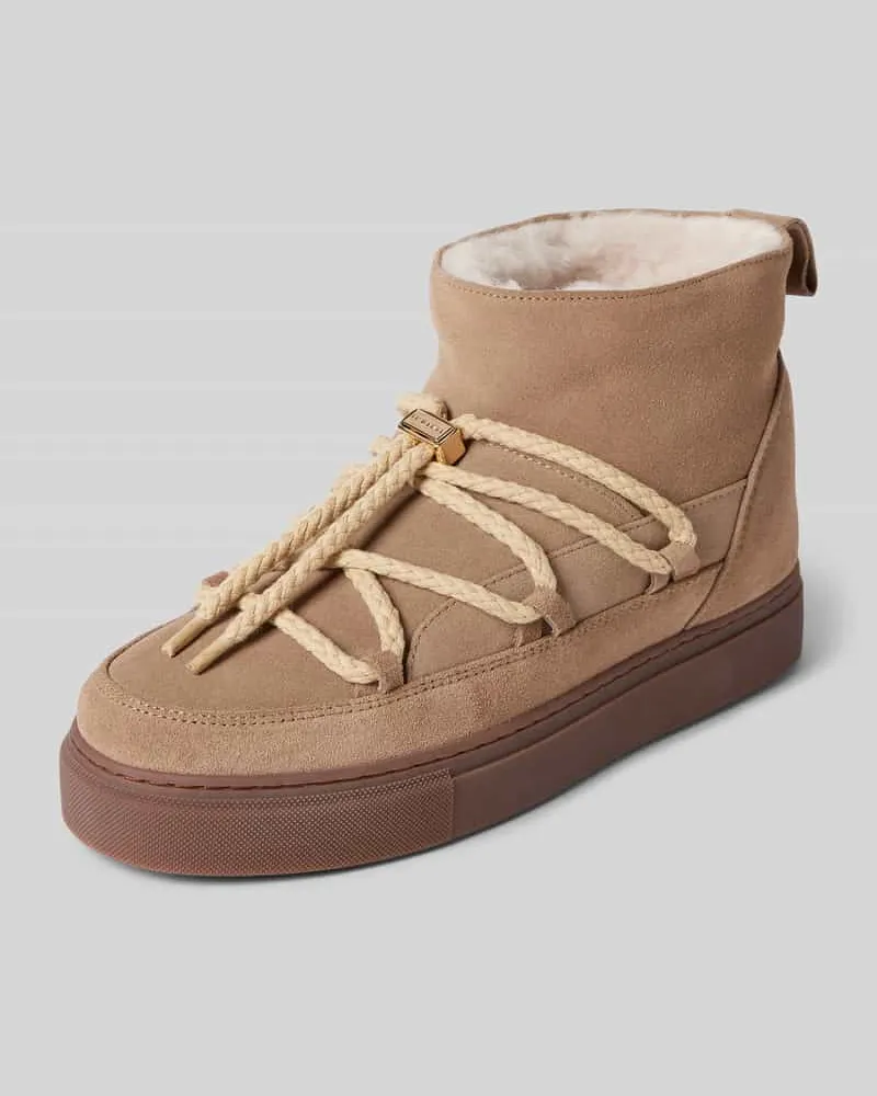INUIKII Stiefel aus echtem Leder mit Lammfell-Futter Beige