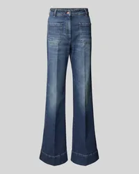 Victoria Beckham Wide Fit Jeans mit Knopfverschluss Bleu