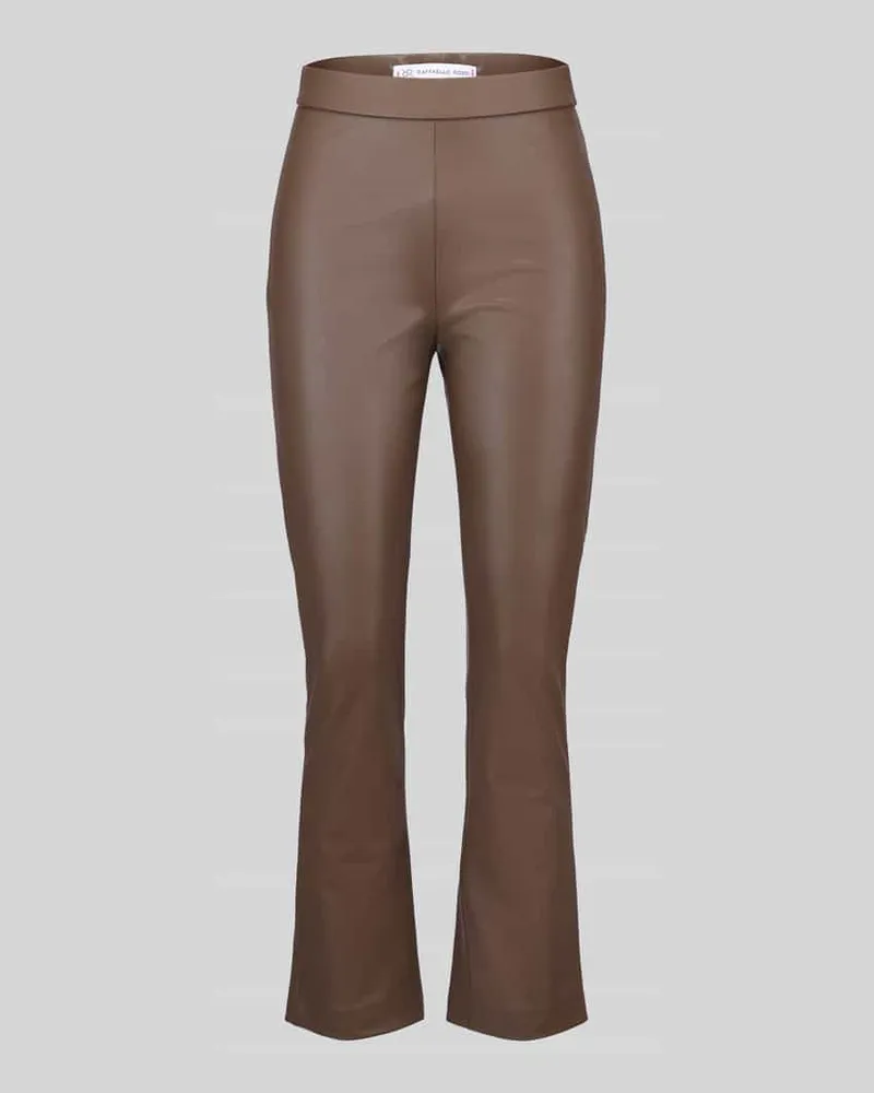 RAFFAELLO ROSSI  Wide Leg Kunstlederhose aus Viskose-Mix Modell 'MACY Taupe