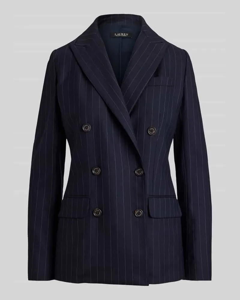 Ralph Lauren Regular Fit Longblazer aus Wolle mit Schulterpolstern Marine