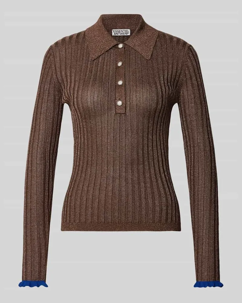 Essentiel Figurbetontes Poloshirt Bordeaux