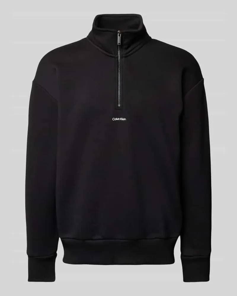 Calvin Klein Sweatshirt mit Label-Print Modell 'NANO Black