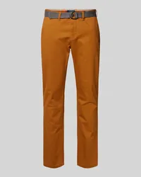 McNeal Slim Fit Chino mit Gürtel Dunkelorange