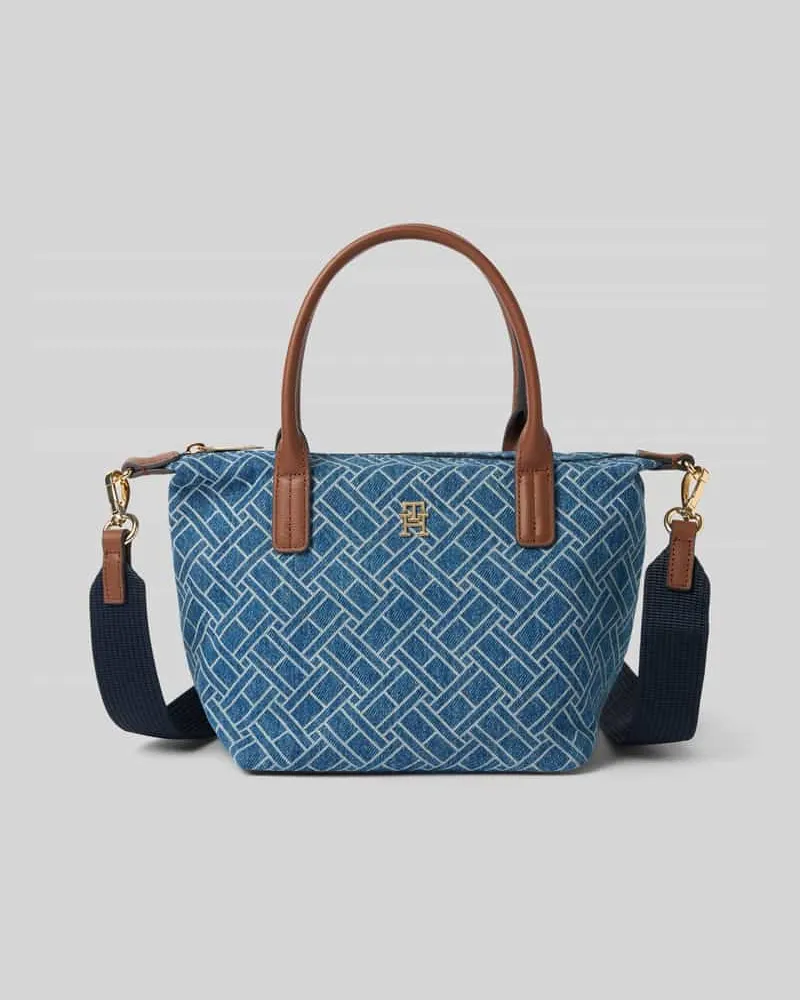 Tommy Hilfiger Henkeltasche aus reiner Baumwolle Jeansblau