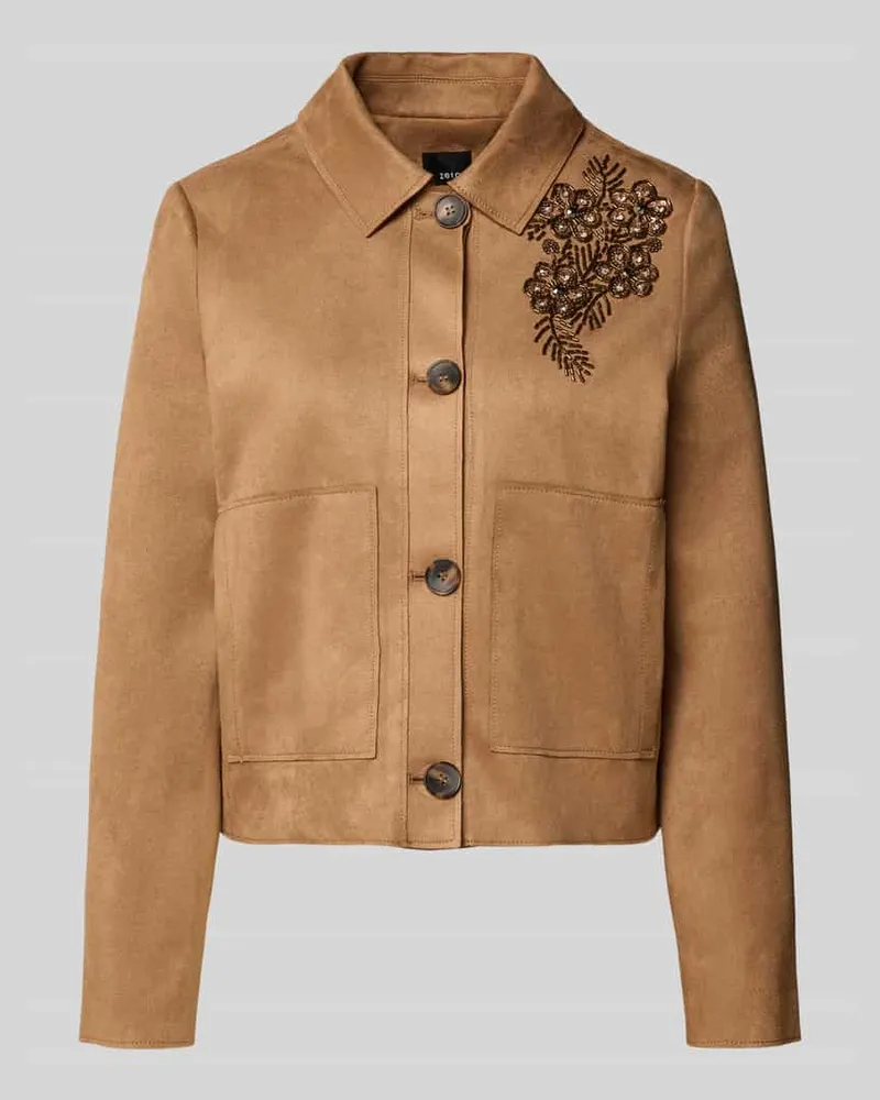 ZERO Blazer mit Knopfleiste Cognac