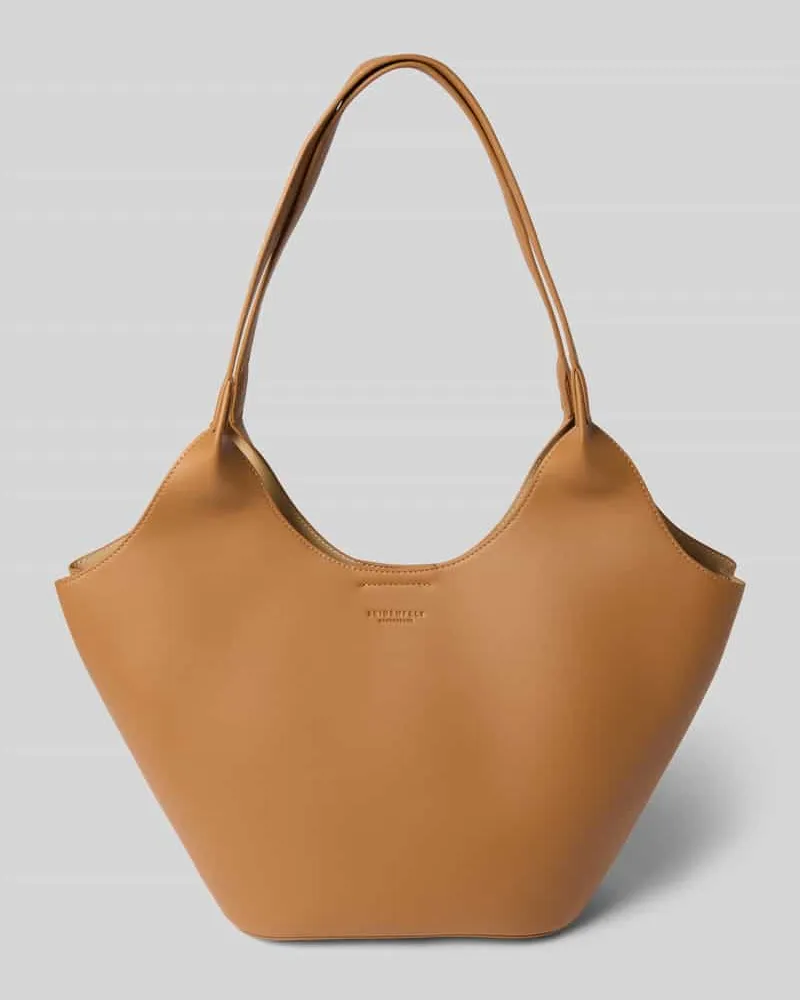 SEIDENFELT Shopper in Leder-Optik Modell 'Nelma Tulip Camel