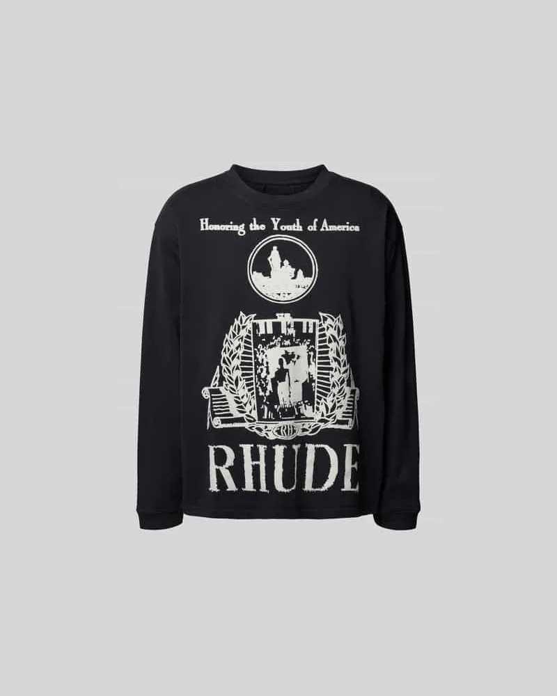RHUDE Longsleeve aus reiner Baumwolle Black