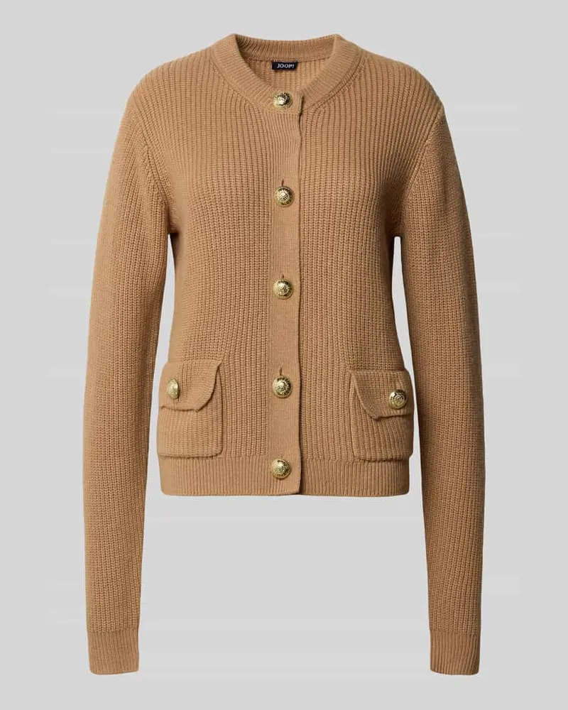 JOOP! Strickjacke mit Knopfleiste Modell 'Kimberly Camel