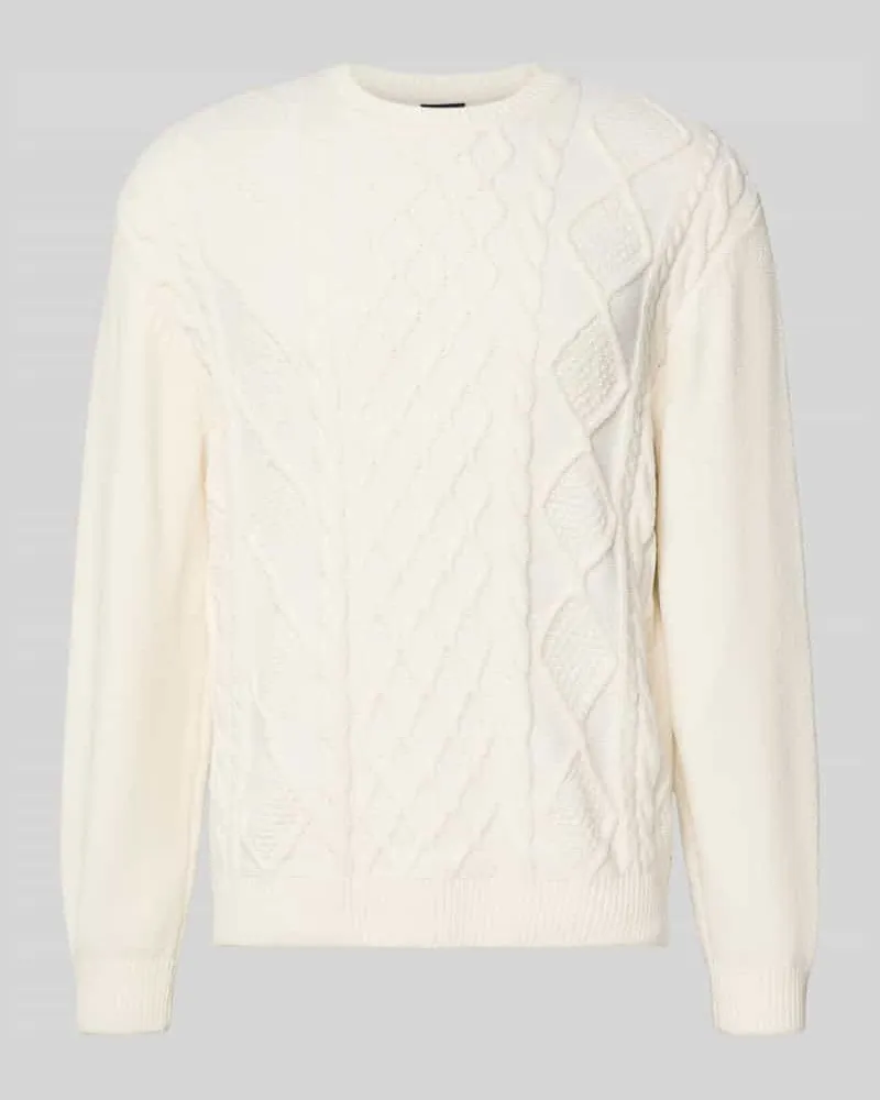 Armani Exchange Strickpullover mit gerippten Abschlüssen Weiss