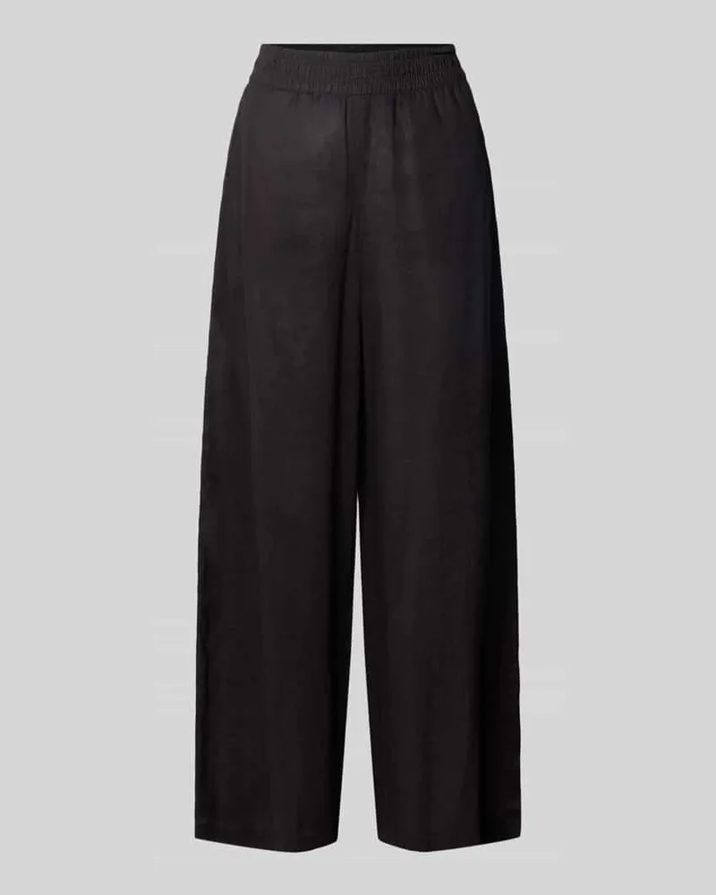 Drykorn Loose Fit Leinenhose mit elastischem Bund Black