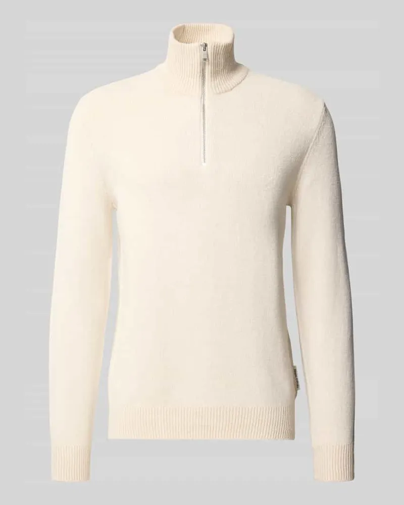 Marc O'Polo Pullover mit Troyerkragen Offwhite