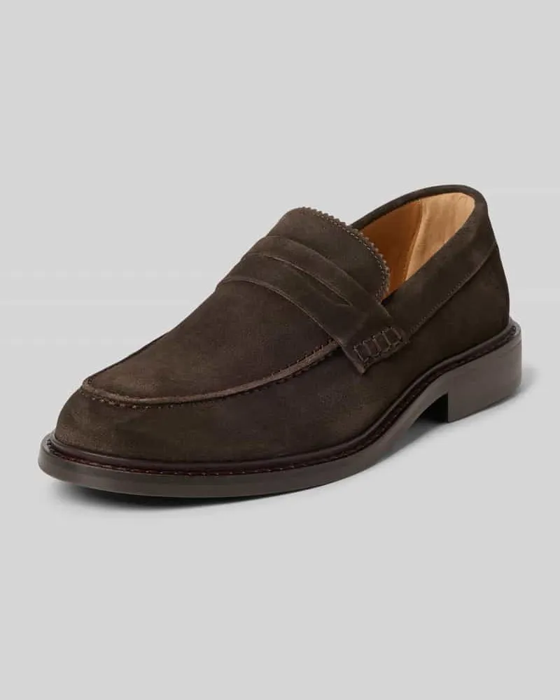 Selected Homme Loafer aus echtem Rindsvelours Modell 'CARTER SUEDE Mittelbraun