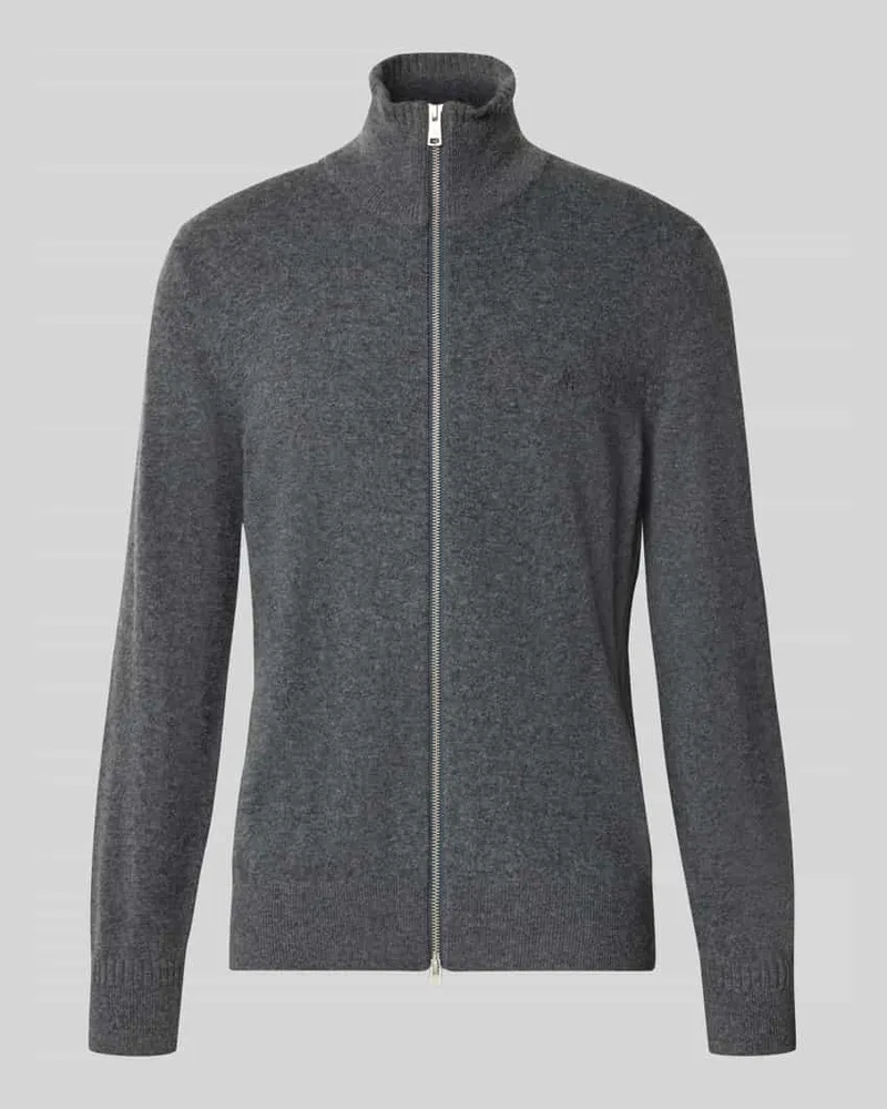 Marc O'Polo Regular Fit Strickjacke aus Baumwoll-Mix Graphit