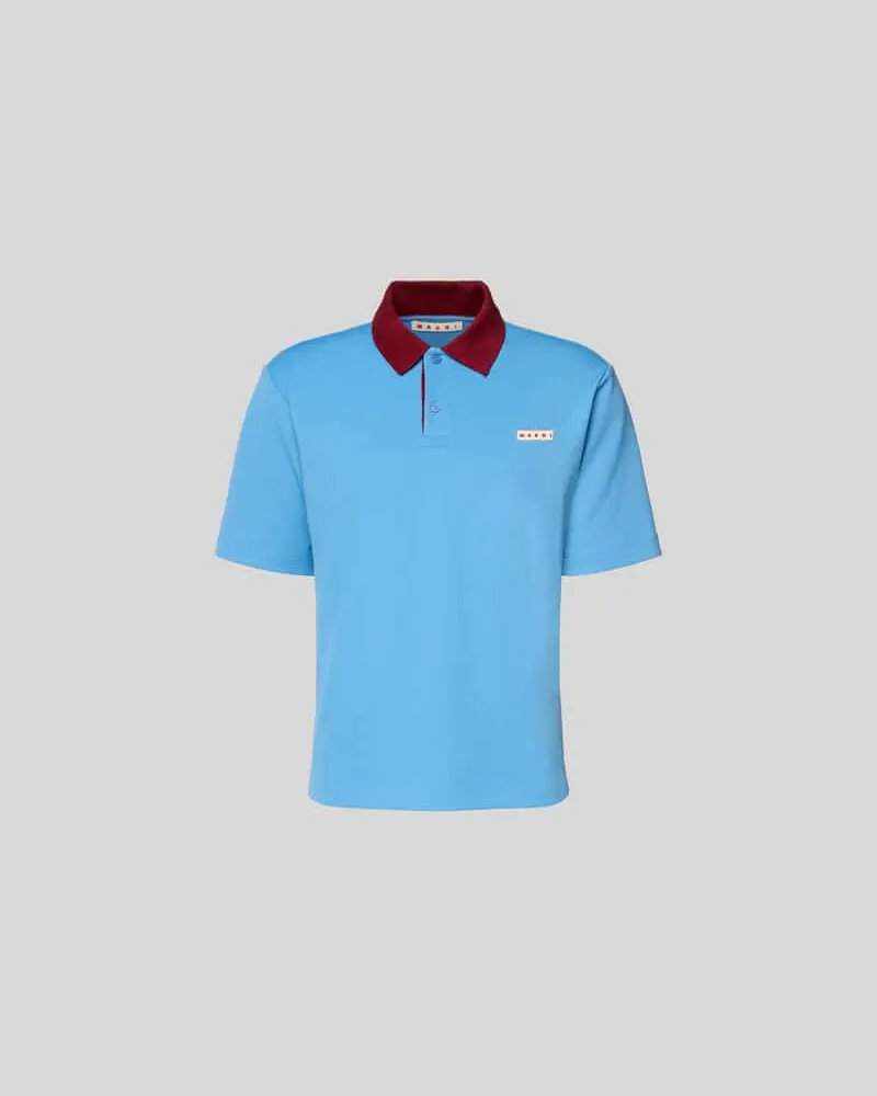 Marni Poloshirt mit Label-Detail Sky