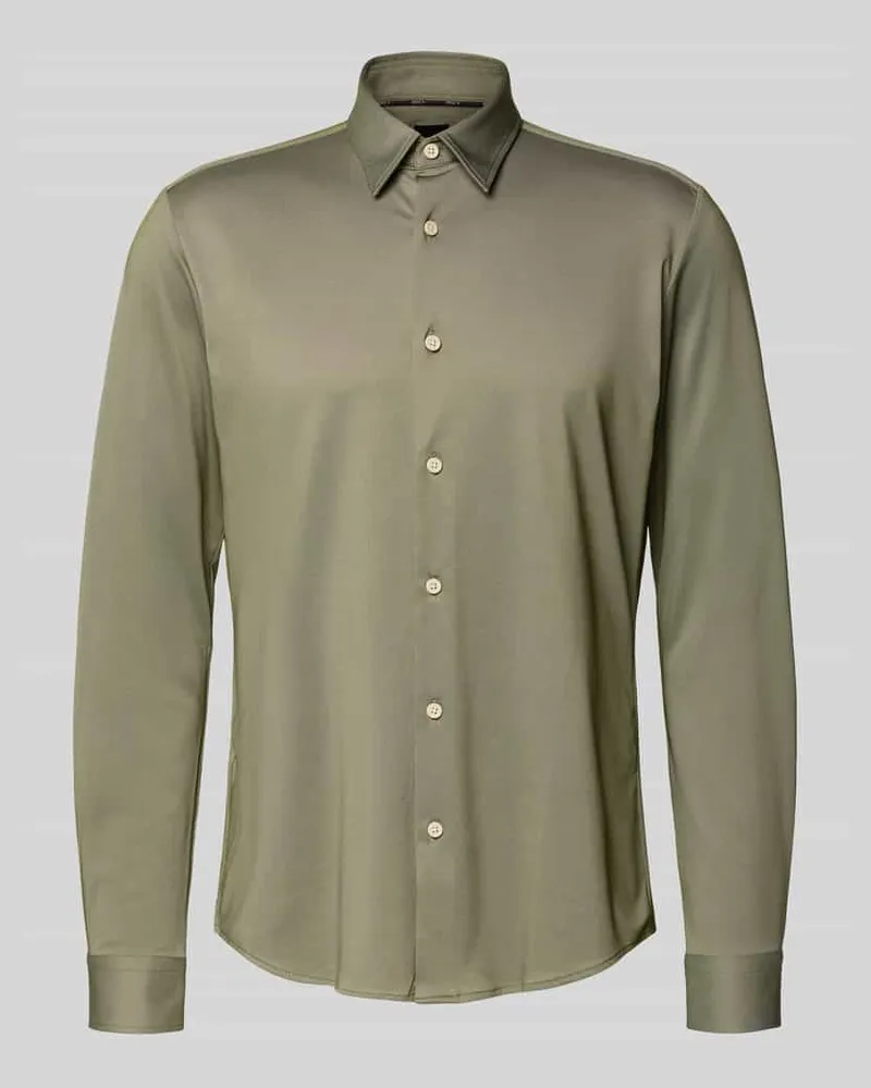 HUGO BOSS Slim Fit Businesshemd aus atmungsaktivem Material Gruen