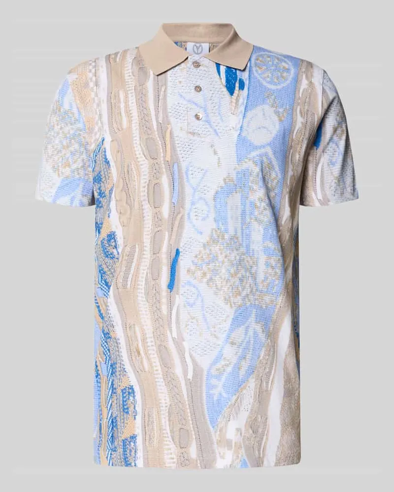 Carlo Colucci Regular Fit Poloshirt mit kurzer Knopfleiste Hellblau