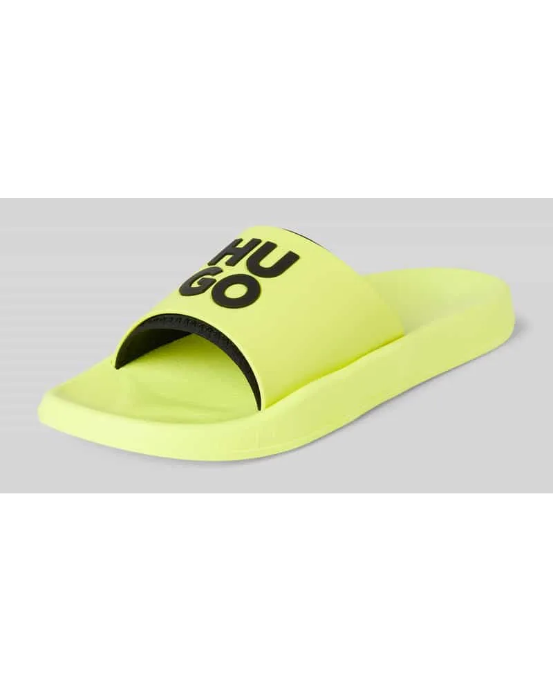 HUGO BOSS Slides mit Label-Print Modell 'Nil Neon