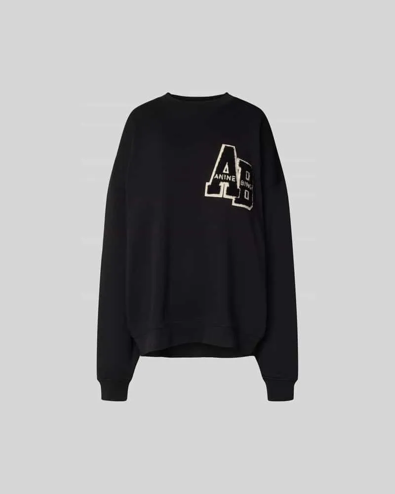 Anine Bing Oversized Sweatshirt mit Label-Detail Black