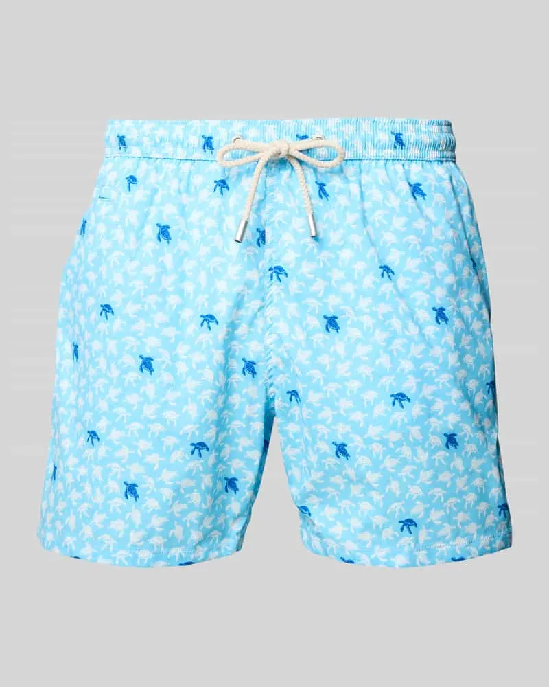 MC2 Saint Barth Relaxed Fit Badeshorts mit Tunnelzug Hellblau